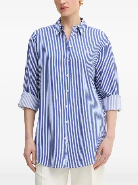 striped logo-embroidered shirt by GUESS USA