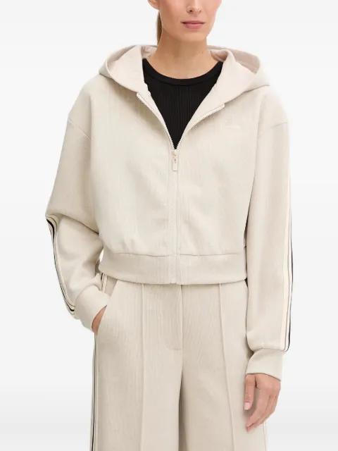 striped-sleeve hoodied hoodie by GUESS USA