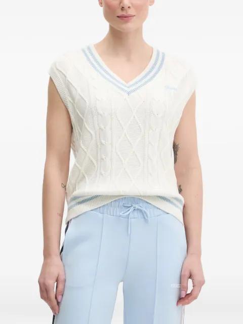 striped-trim cable-knit vest by GUESS USA