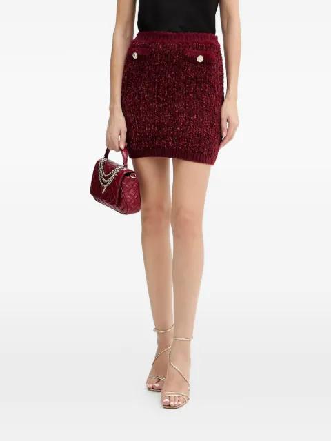 textured button mini skirt by GUESS USA
