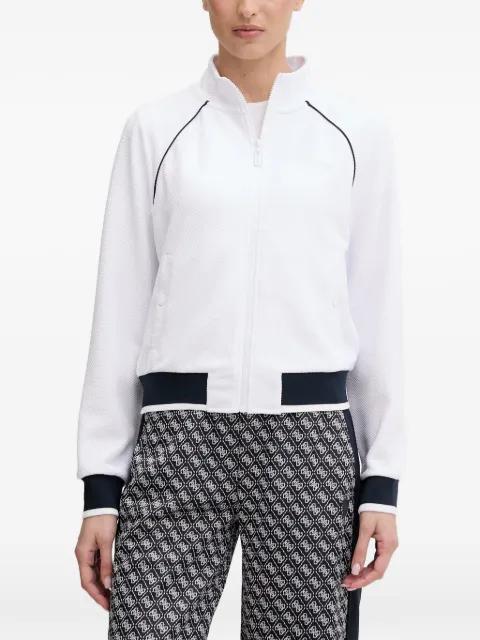 textured-finish full-zip sweatshirt by GUESS USA