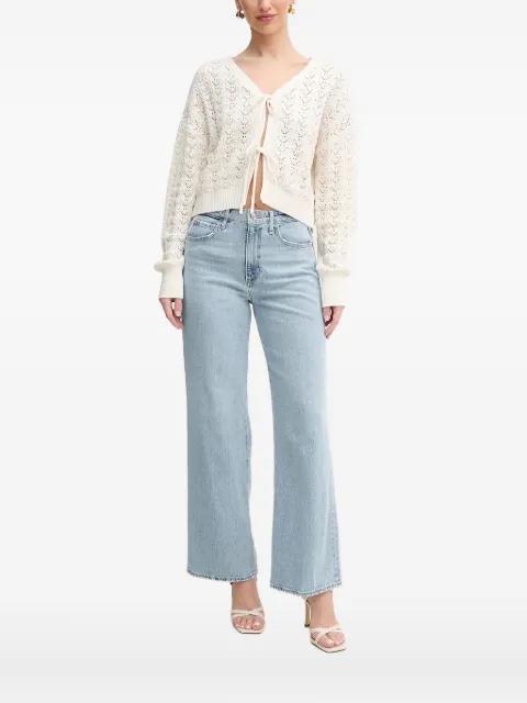 tie-front open-knit cardigan by GUESS USA
