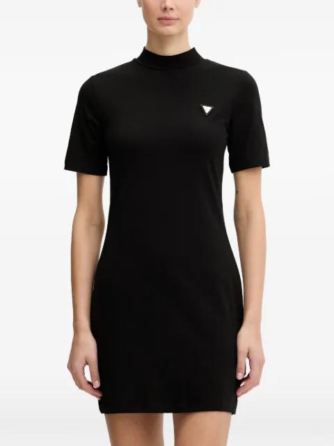 triangle-logo high-neck mini dress by GUESS USA
