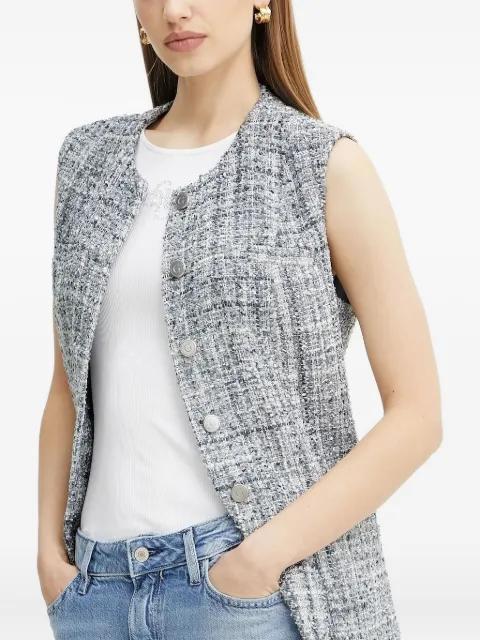 tweed sleeveless waistcoat by GUESS USA
