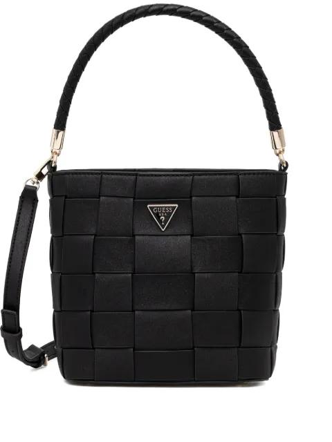 woven braided-handle tote bag by GUESS USA