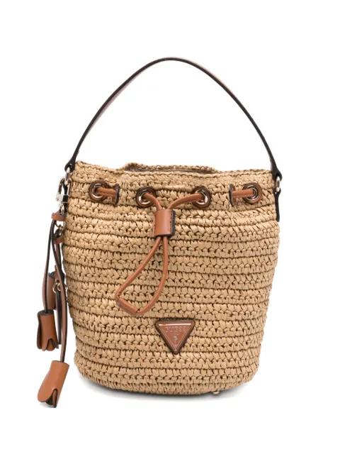 woven-effect bucket bag by GUESS USA