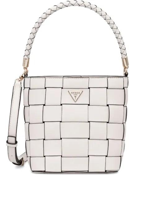 woven top-handle tote bag by GUESS USA