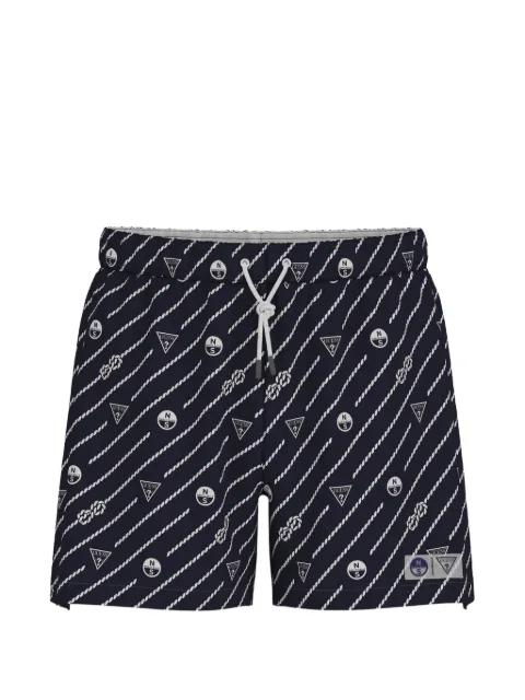 x North Sails rope-motif logo-print swim shorts by GUESS USA