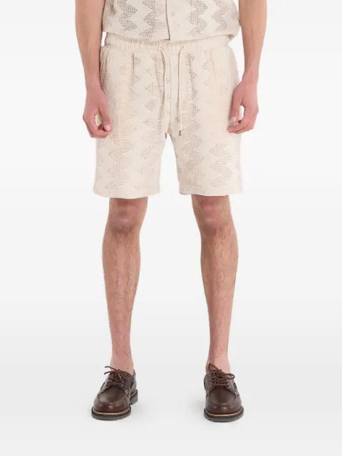 zigzag-pattern drawstring shorts by GUESS USA