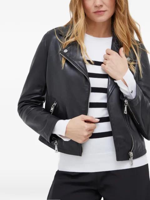 zip leather jacket by GUESS USA