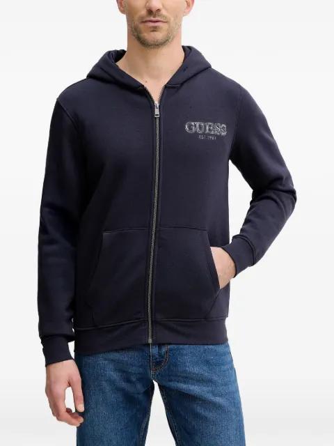 zip logo hoodie by GUESS USA