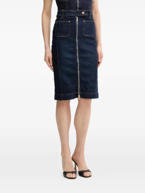 zip-up denim pencil skirt by GUESS USA