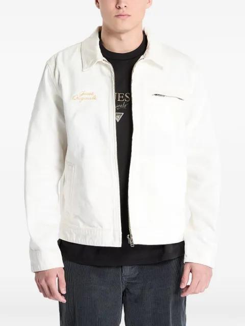 zip-up embroidered jacket by GUESS USA