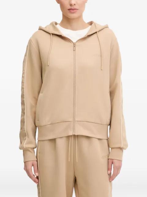 zip-up panelled hoodie by GUESS USA