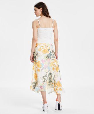 Women's Katrina Asymmetric Mix-Print Skirt by GUESS