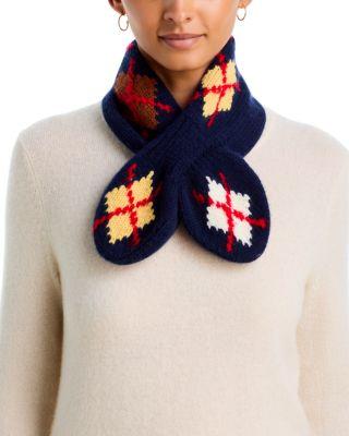 Argyle Wool & Cashmere Bow Scarf by GUEST IN RESIDENCE