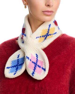 Argyle Wool & Cashmere Bow Scarf by GUEST IN RESIDENCE