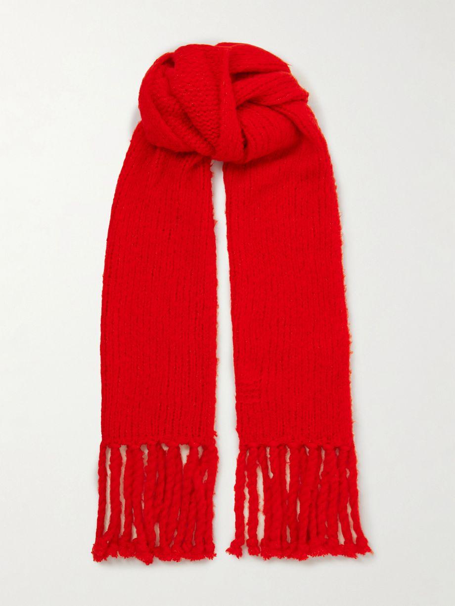 Cloud tasseled ribbed wool-blend scarf by GUEST IN RESIDENCE
