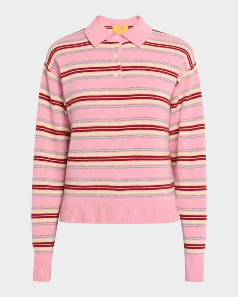 Collegiate Stripe Cashmere Polo by GUEST IN RESIDENCE