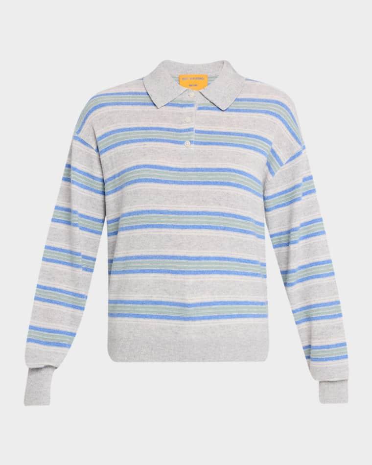Collegiate Stripe Cashmere Polo by GUEST IN RESIDENCE