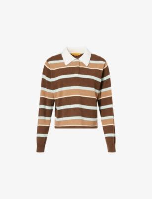 Cropped Striped Cashmere Rugby shirt by GUEST IN RESIDENCE