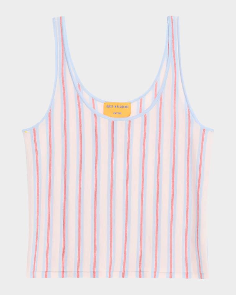 Fine Stripe Cashmere Tank Top by GUEST IN RESIDENCE