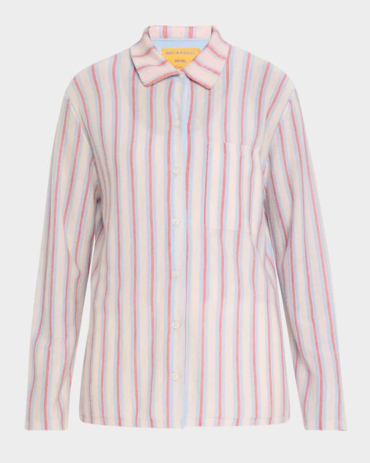 Fine Stripe Showtime Cashmere Shirt by GUEST IN RESIDENCE