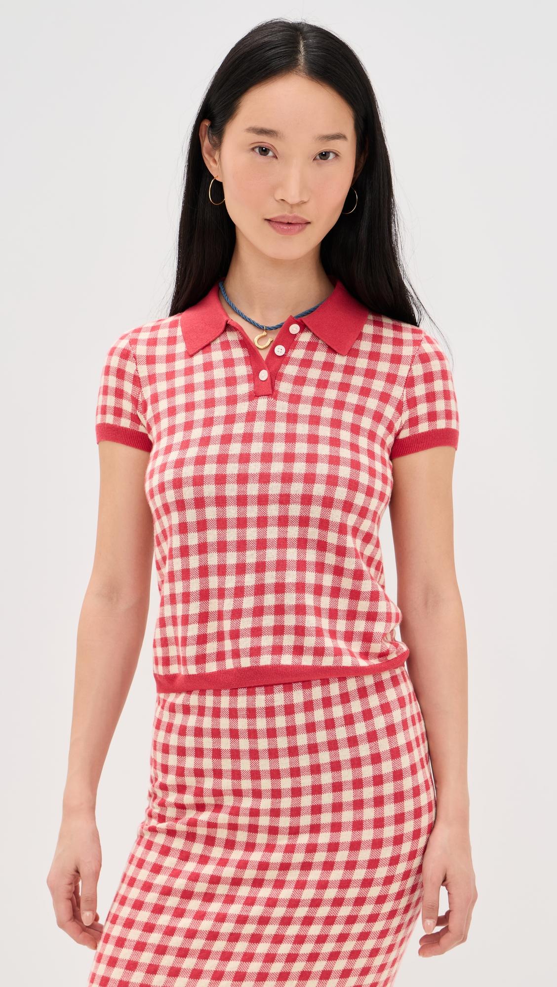 Gingham Shrunken Polo by GUEST IN RESIDENCE