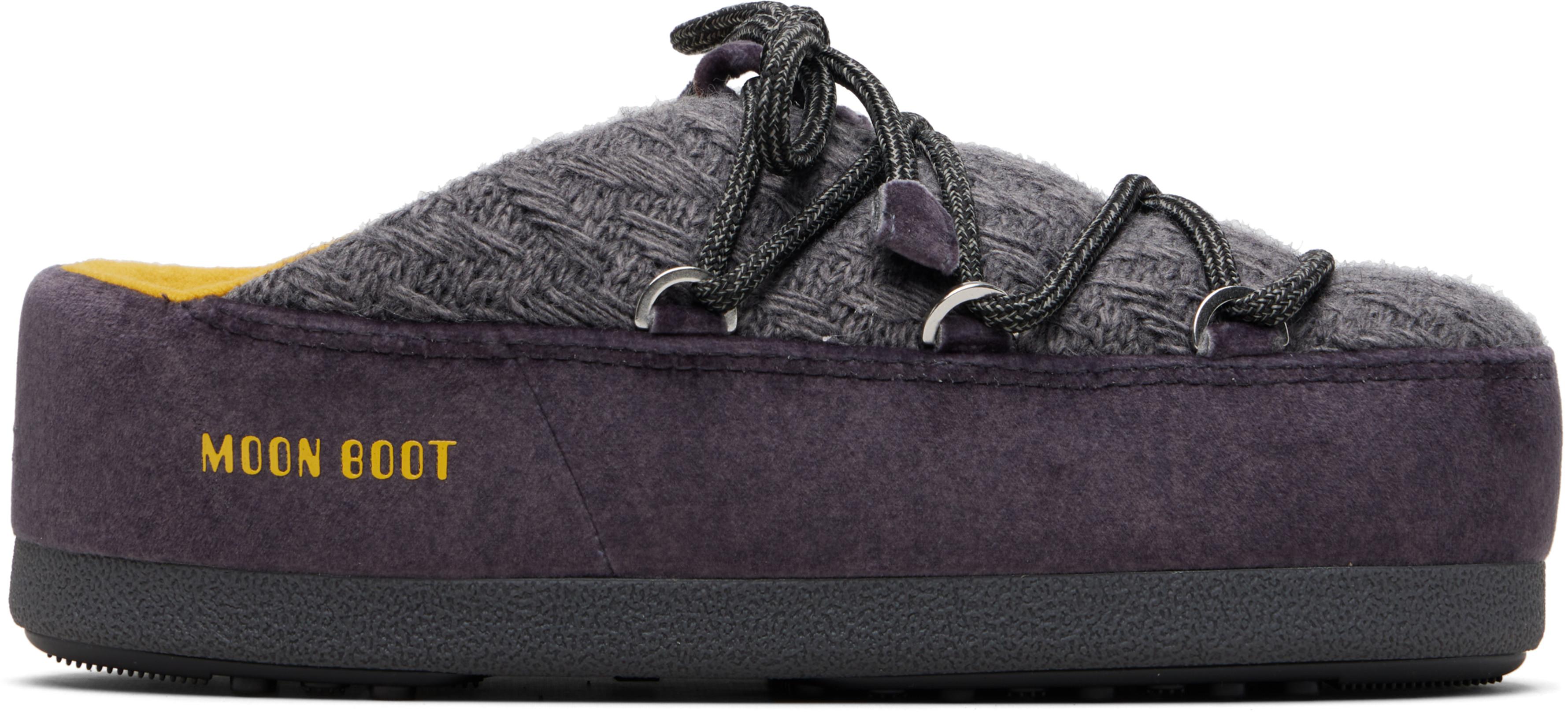 Gray Moon Boot Edition EVX Knit Mule Loafers by GUEST IN RESIDENCE