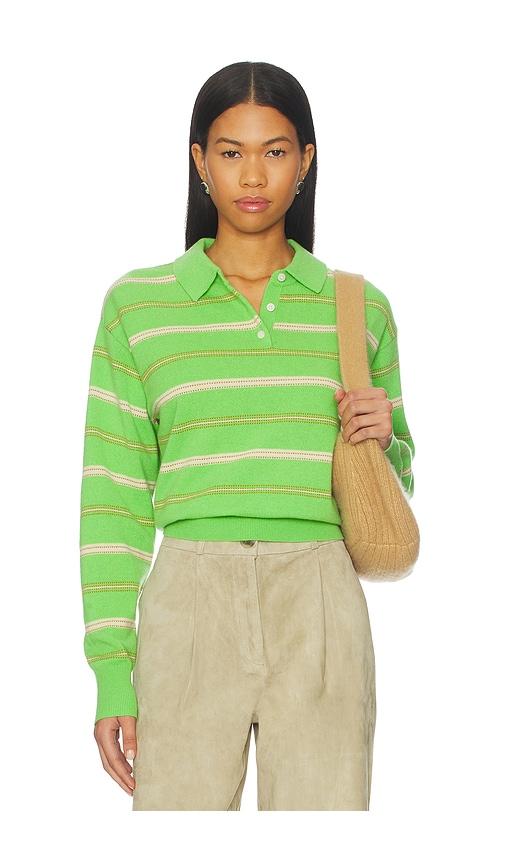 Guest In Residence Collegiate Stripe Polo in Green by GUEST IN RESIDENCE
