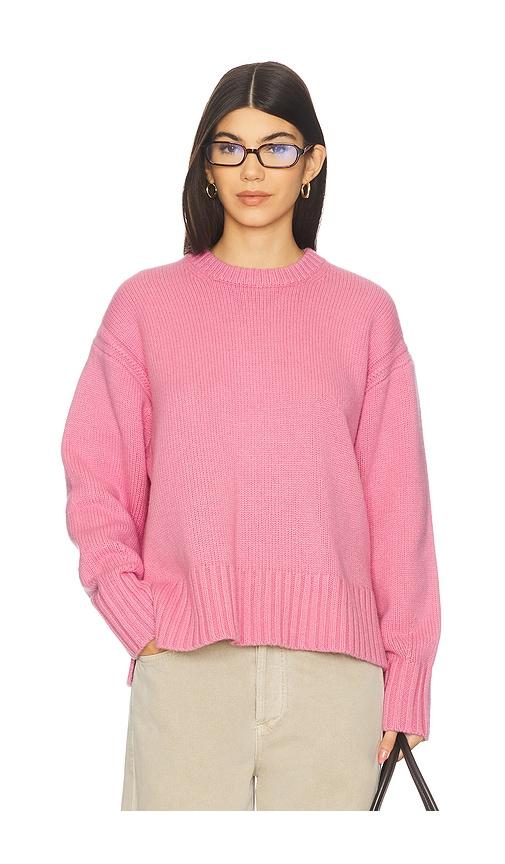 Guest In Residence Cozy Crew Sweater in Pink by GUEST IN RESIDENCE