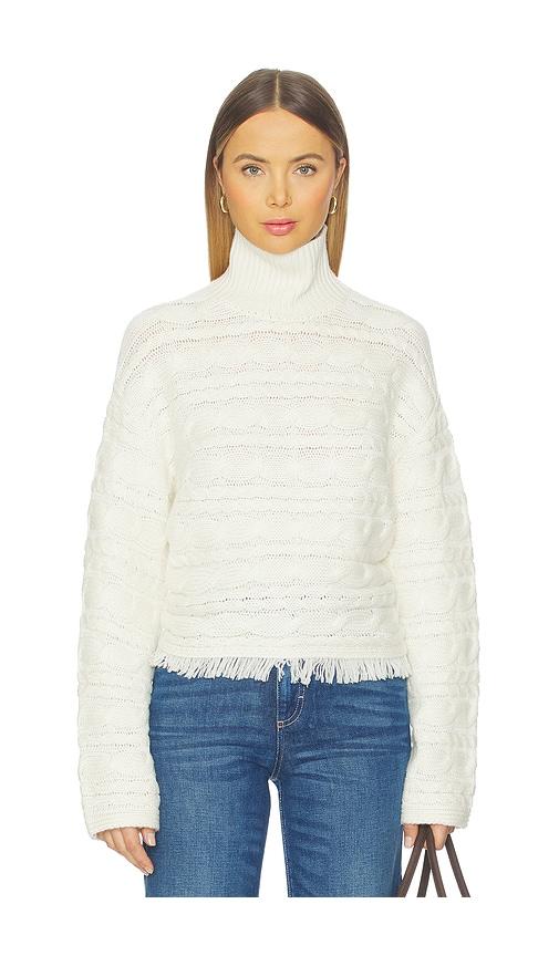 Guest In Residence Cropped Cable Turtleneck Sweater in Cream by GUEST IN RESIDENCE
