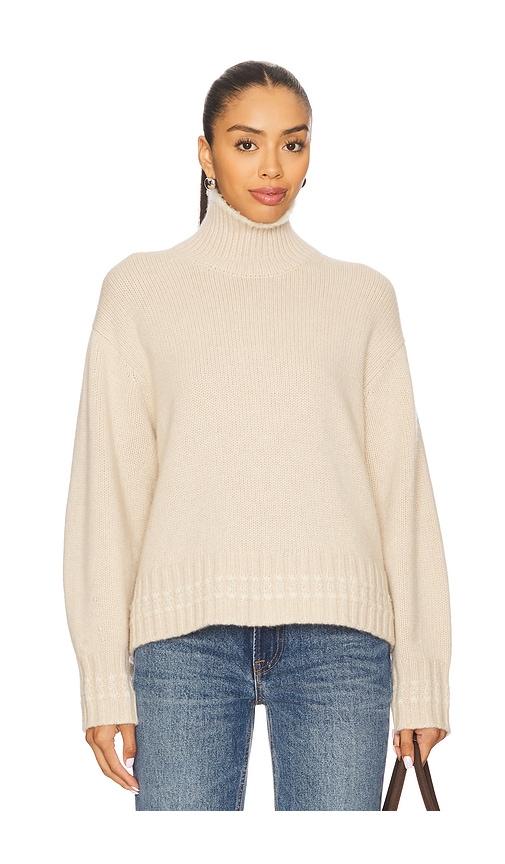 Guest In Residence Cropped Rib Turtleneck in Beige by GUEST IN RESIDENCE