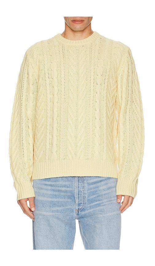 Guest In Residence Fisherman Crew Neck Sweater in Yellow by GUEST IN RESIDENCE