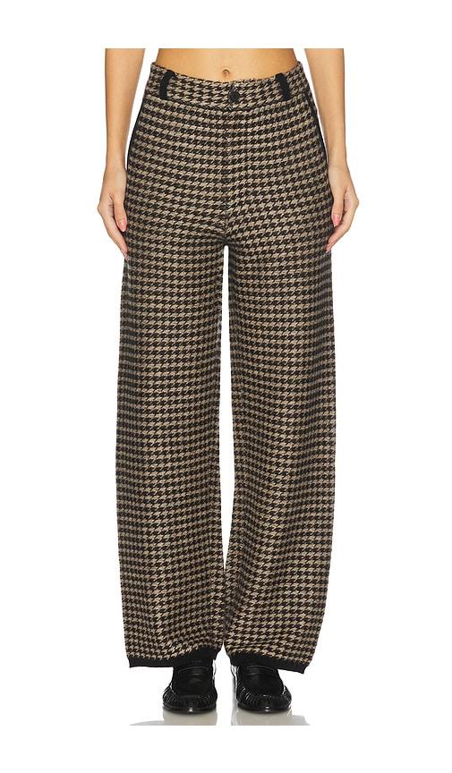 Guest In Residence Houndstooth Tailored Trouser in Black by GUEST IN RESIDENCE