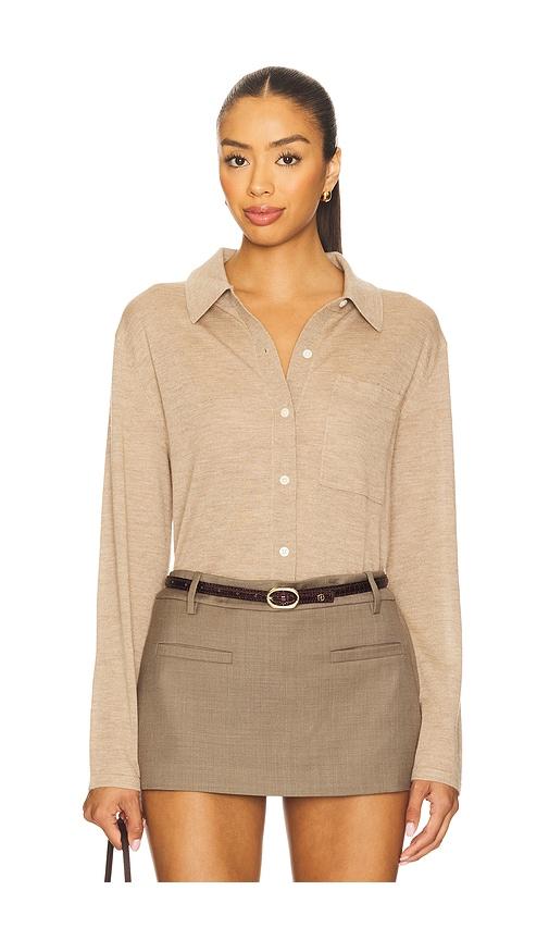 Guest In Residence Showtime Shirt in Taupe by GUEST IN RESIDENCE
