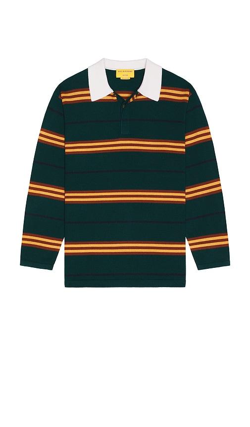Guest In Residence Striped Rubgy Top in Dark Green by GUEST IN RESIDENCE