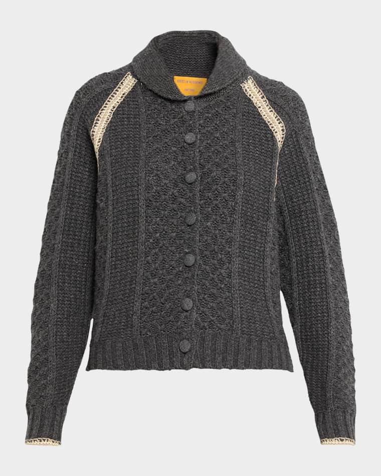 Marlowe Wool Cashmere Cable Cardigan by GUEST IN RESIDENCE