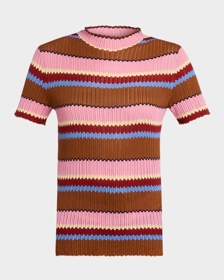 Palazzo Rib Striped Top by GUEST IN RESIDENCE