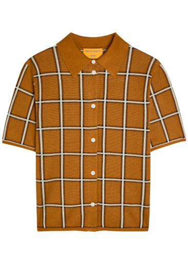 Picnic plaid silk and linen-blend shirt by GUEST IN RESIDENCE