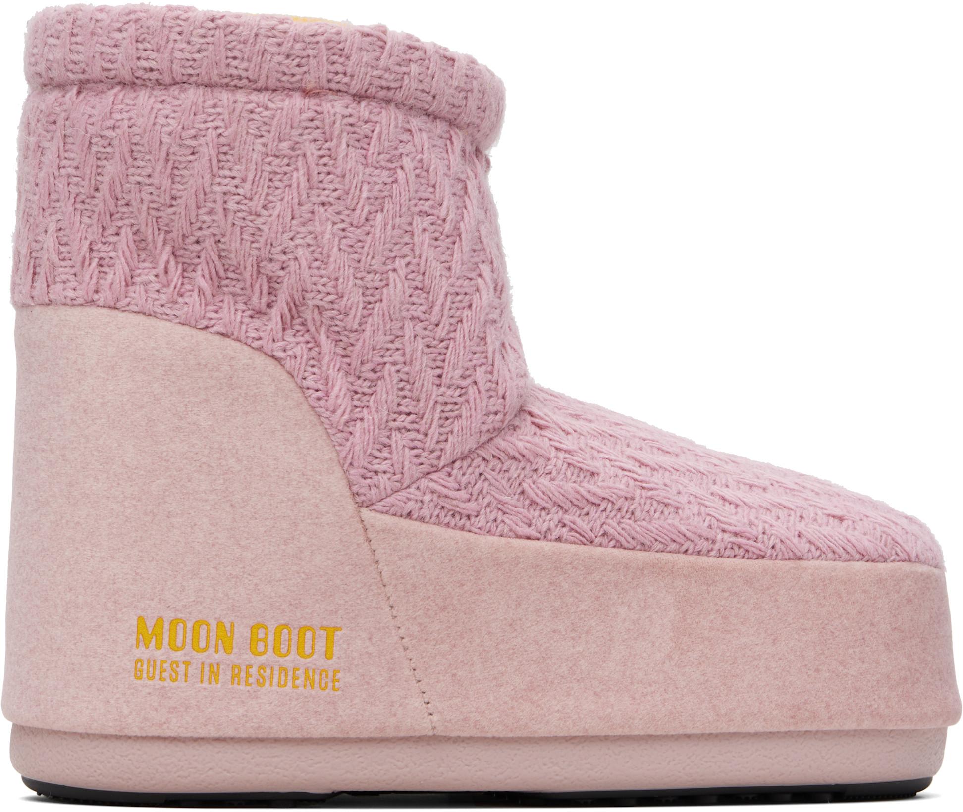 Pink Moon Boot Edition Icon Low No Lace Knit Boots by GUEST IN RESIDENCE