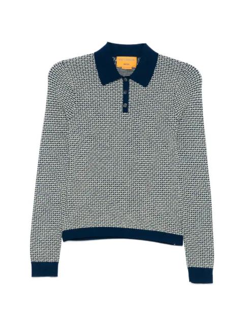 Pique L/S waffle knit polo shirt by GUEST IN RESIDENCE