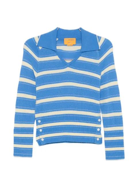 Port striped button-detail sweater by GUEST IN RESIDENCE