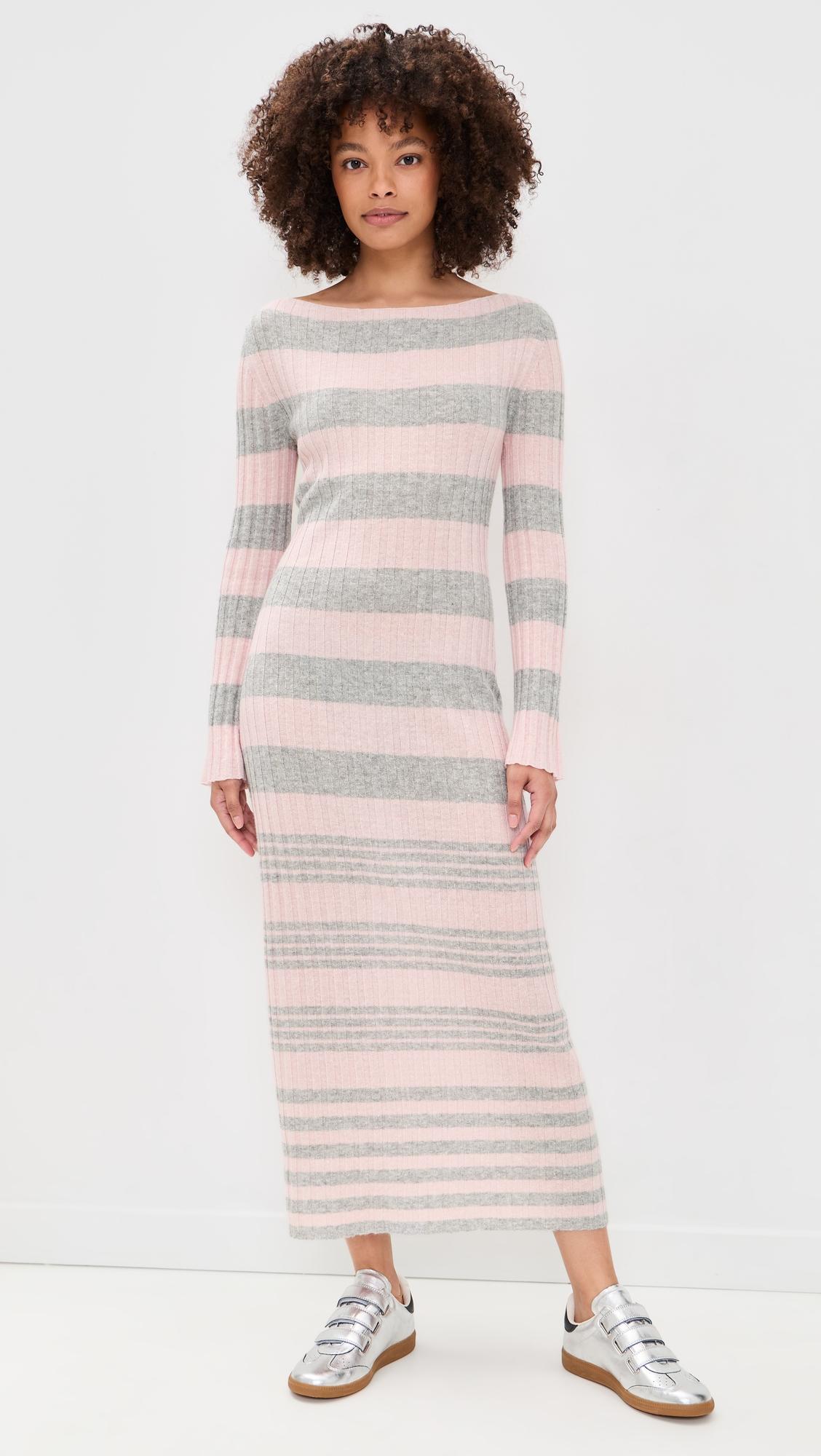 Striped Rib Cashmere Dress by GUEST IN RESIDENCE
