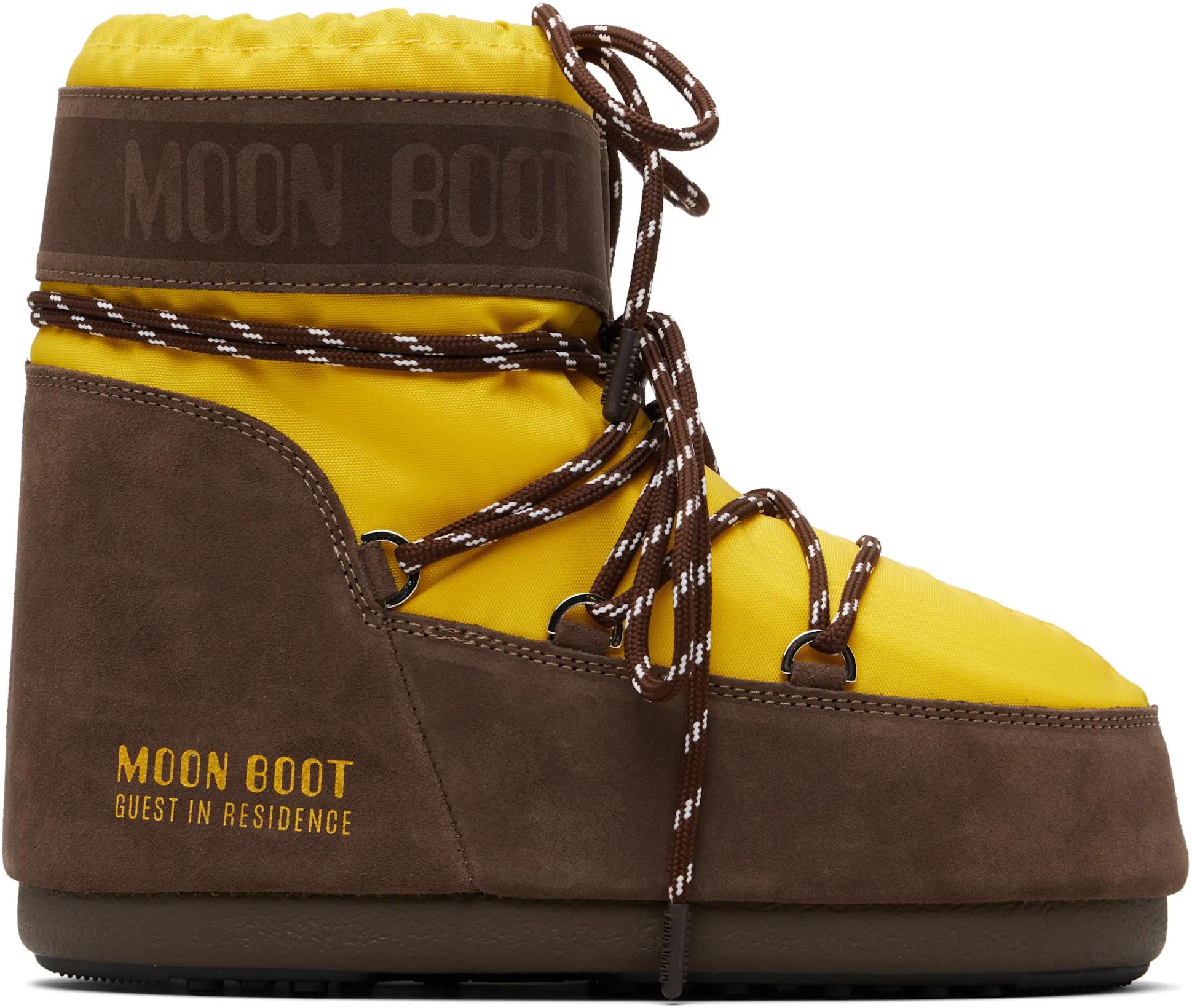 Yellow & Brown Moon Boot Edition Icon Low Nylon Boots by GUEST IN RESIDENCE