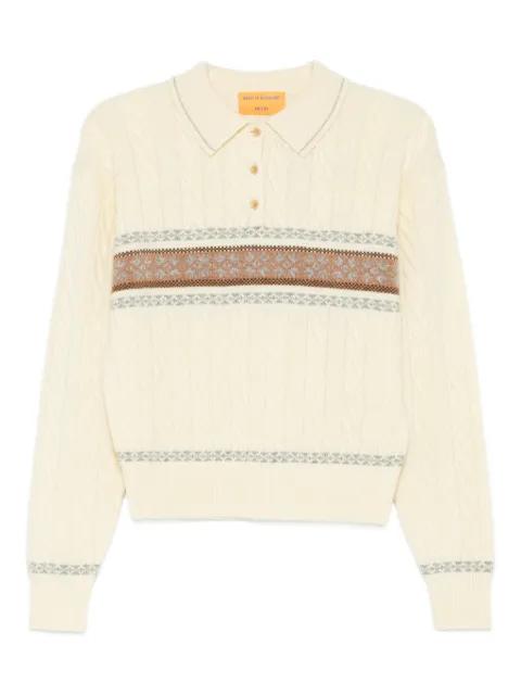 cable collegiate knitted polo top by GUEST IN RESIDENCE