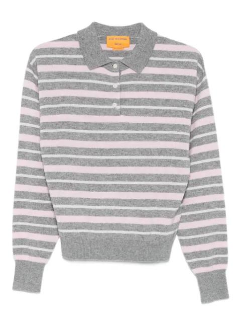collegiate stripe long-leeves polo top by GUEST IN RESIDENCE