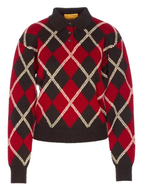 diamond-pattern polo sweater by GUEST IN RESIDENCE