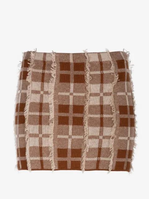 fringe-trim plaid skirt by GUEST IN RESIDENCE
