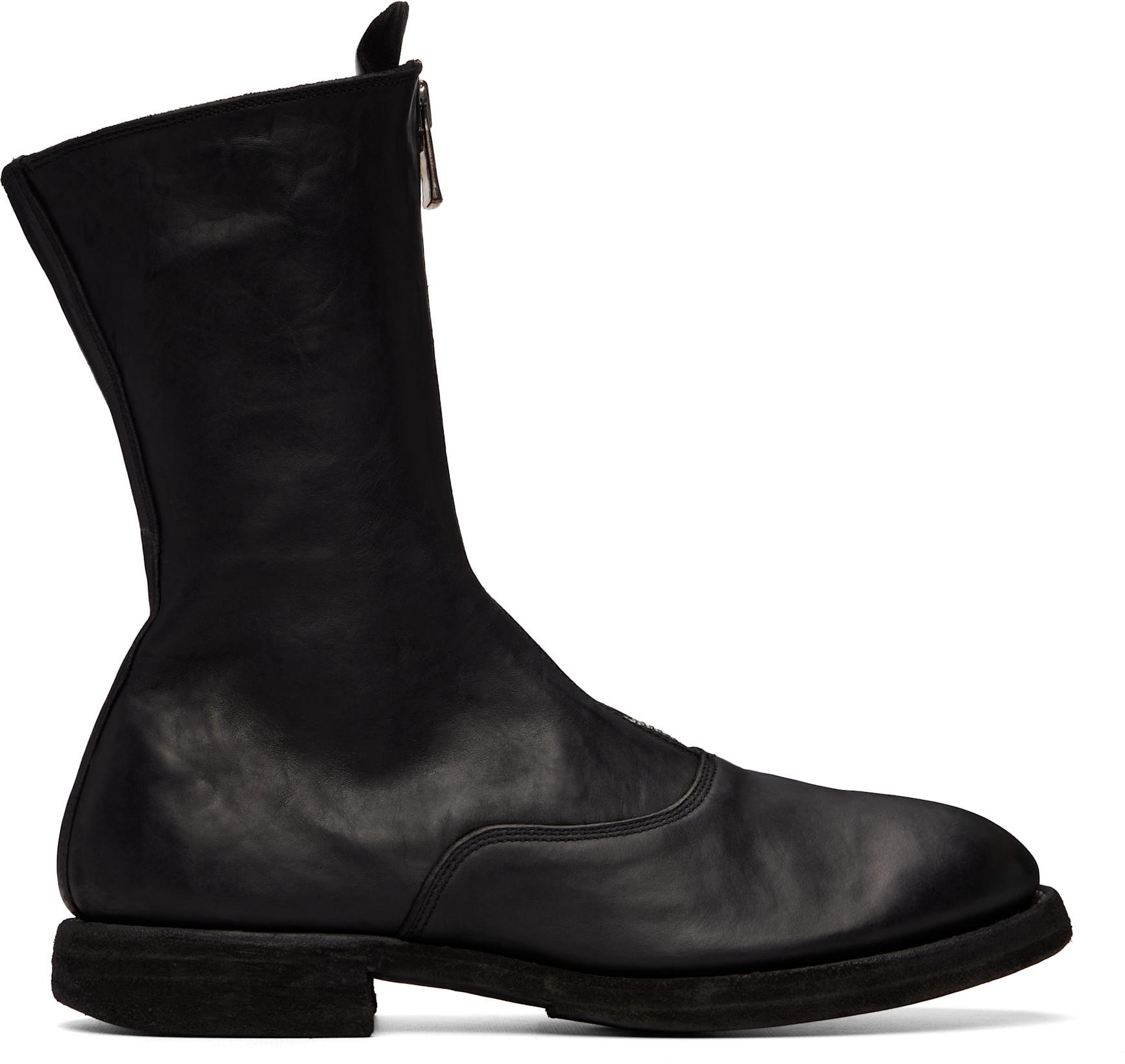 Black 310WZ New Army Double Sole Boots by GUIDI